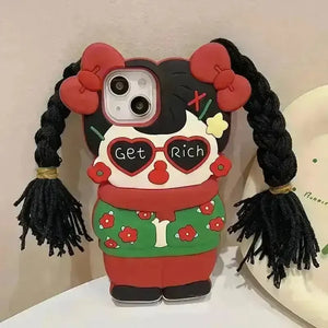 Braided Bow Girl Phone Case (For iPhones) - Bear Hugs