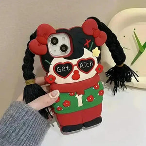 Braided Bow Girl Phone Case (For iPhones) - Bear Hugs