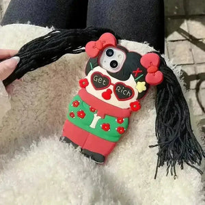 Braided Bow Girl Phone Case (For iPhones) - Bear Hugs
