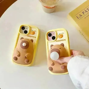Bubble Blowing Capybara Phone Case (For iPhones) - Bear Hugs