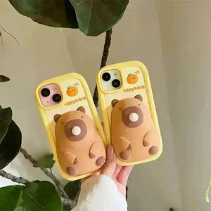 Bubble Blowing Capybara Phone Case (For iPhones) - Bear Hugs