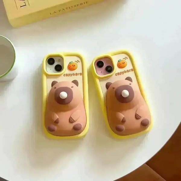 Bubble Blowing Capybara Phone Case (For iPhones) - Bear Hugs