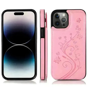 Butterfly Magnetic Flip Leather Phone Case (For iPhones) - Bear Hugs