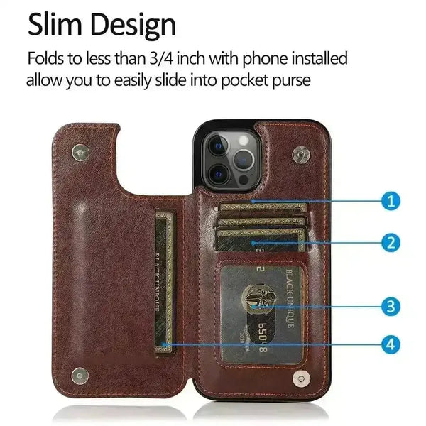 Butterfly Magnetic Flip Leather Phone Case (For iPhones) - Bear Hugs