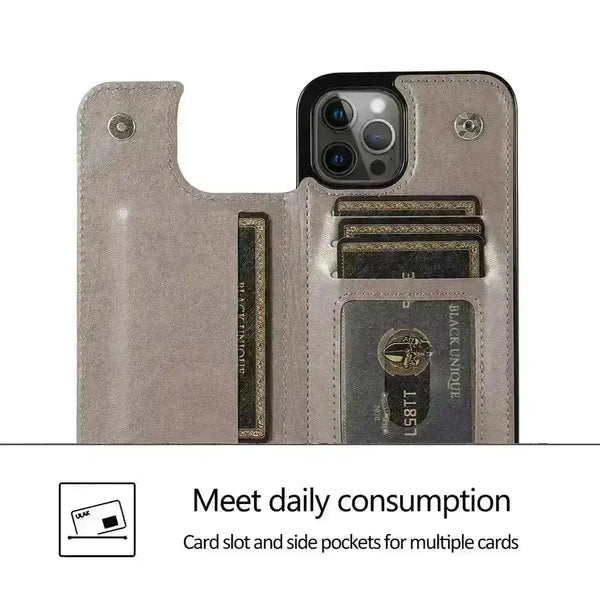 Butterfly Magnetic Flip Leather Phone Case (For iPhones) - Bear Hugs