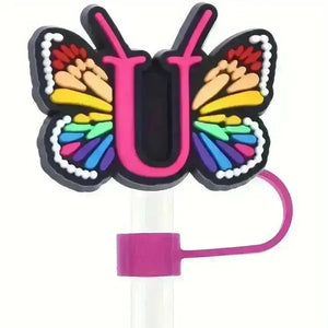 Butterfly Style Letters Silicone Straw Tip Covers For Stanley Cup - Bear Hugs