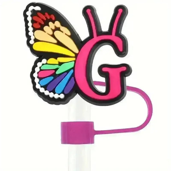Butterfly Style Letters Silicone Straw Tip Covers For Stanley Cup - Bear Hugs