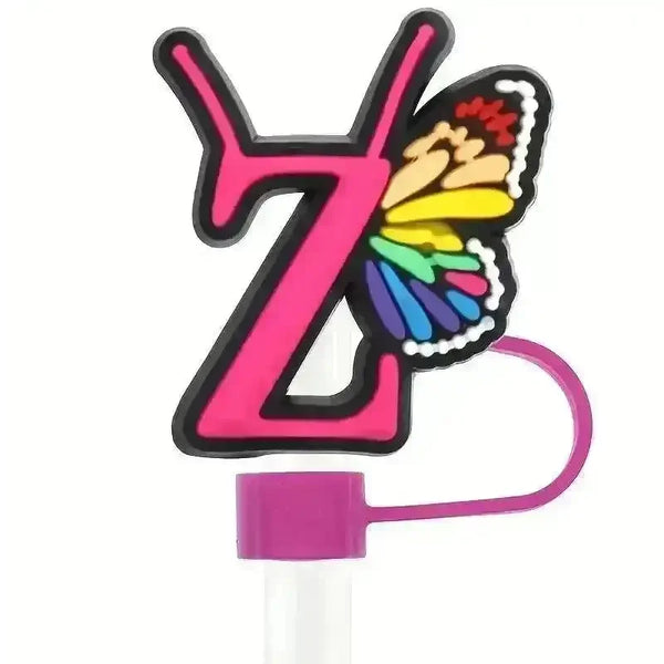 Butterfly Style Letters Silicone Straw Tip Covers For Stanley Cup - Bear Hugs