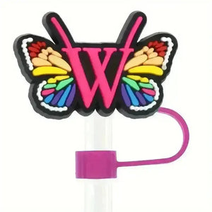 Butterfly Style Letters Silicone Straw Tip Covers For Stanley Cup - Bear Hugs