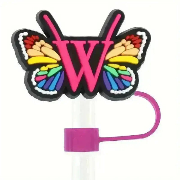 Butterfly Style Letters Silicone Straw Tip Covers For Stanley Cup - Bear Hugs