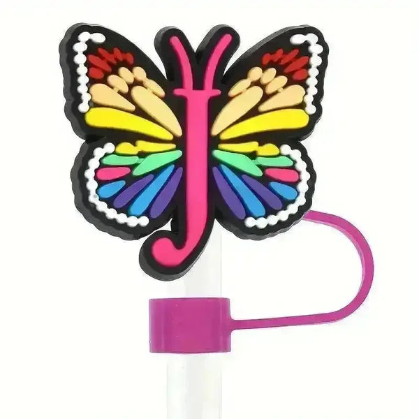 Butterfly Style Letters Silicone Straw Tip Covers For Stanley Cup - Bear Hugs