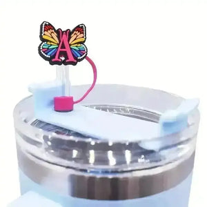 Butterfly Style Letters Silicone Straw Tip Covers For Stanley Cup - Bear Hugs