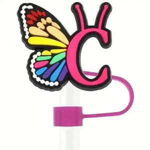 Butterfly Style Letters Silicone Straw Tip Covers For Stanley Cup - Bear Hugs
