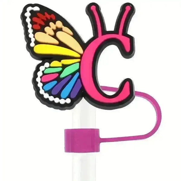 Butterfly Style Letters Silicone Straw Tip Covers For Stanley Cup - Bear Hugs