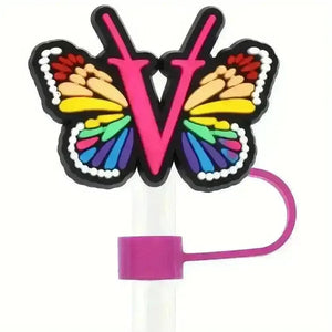 Butterfly Style Letters Silicone Straw Tip Covers For Stanley Cup - Bear Hugs