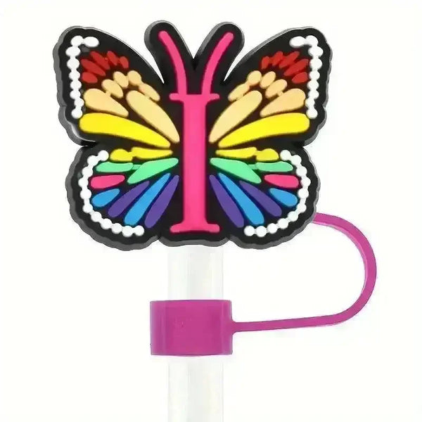 Butterfly Style Letters Silicone Straw Tip Covers For Stanley Cup - Bear Hugs