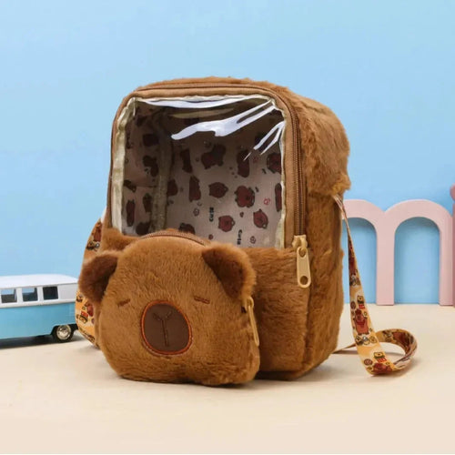 Capy-Go-Lucky Plush Backpack & Pouch Set - Bear Hugs