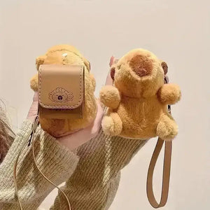 Capybara Plush Pouch AirPods Case - Bear Hugs