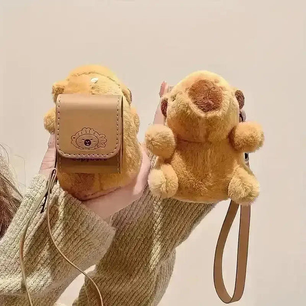 Capybara Plush Pouch AirPods Case - Bear Hugs