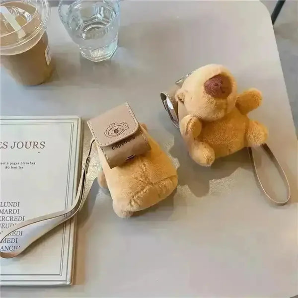 Capybara Plush Pouch AirPods Case - Bear Hugs