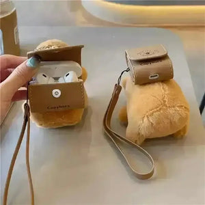 Capybara Plush Pouch AirPods Case - Bear Hugs