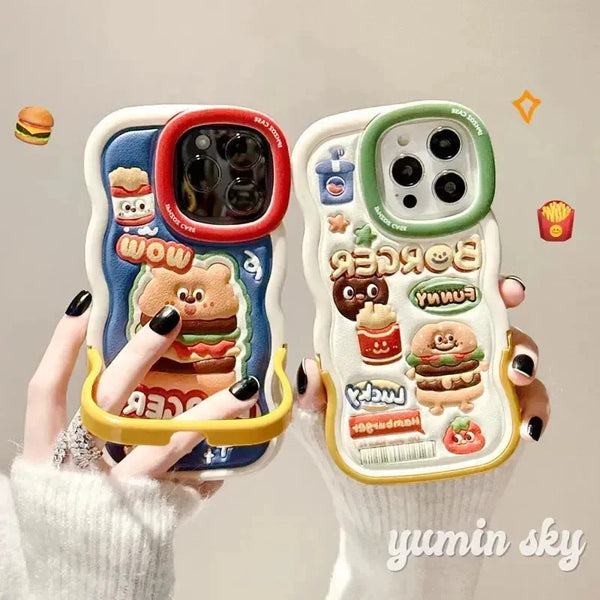 Cartoon Hamburger Silicon Case (For iPhones) - Bear Hugs