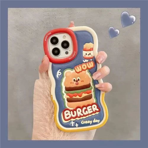 Cartoon Hamburger Silicon Case (For iPhones) - Bear Hugs