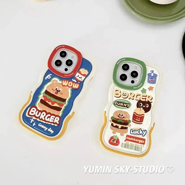 Cartoon Hamburger Silicon Case (For iPhones) - Bear Hugs