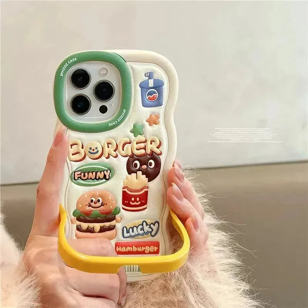Cartoon Hamburger Silicon Case (For iPhones) - Bear Hugs