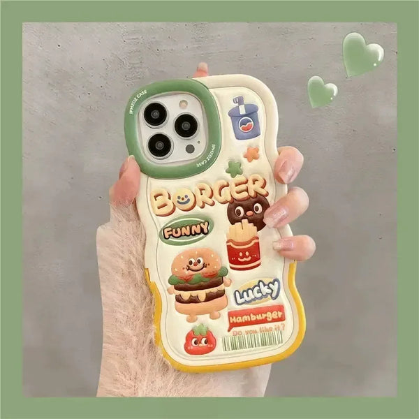 Cartoon Hamburger Silicon Case (For iPhones) - Bear Hugs