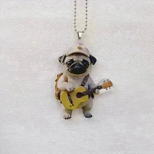 Charming Acrylic Pug Dog Keychain - Bear Hugs