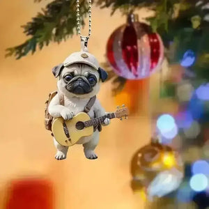 Charming Acrylic Pug Dog Keychain - Bear Hugs