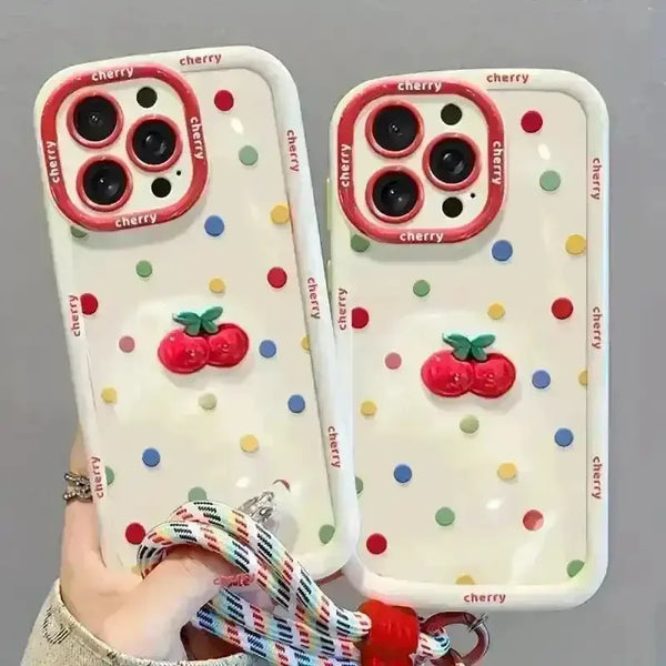 Cherry Dot Colorful Phone Case (For iPhones) - Bear Hugs
