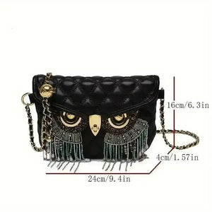 Chic Owl-Shaped Quilted Crossbody Bag - Bear Hugs