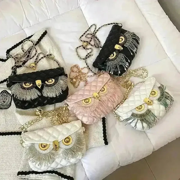 Chic Owl-Shaped Quilted Crossbody Bag - Bear Hugs