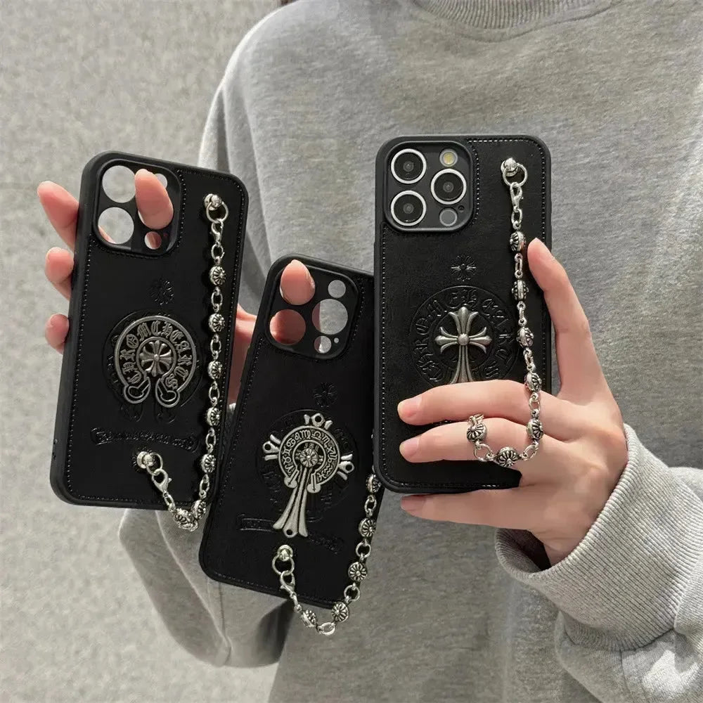 ChromeH Rebel Grip Leather Case (For iPhones) - Bear Hugs
