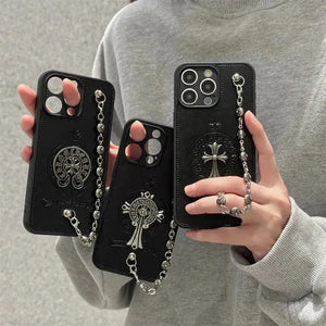 ChromeH Rebel Grip Leather Case (For iPhones) - Bear Hugs