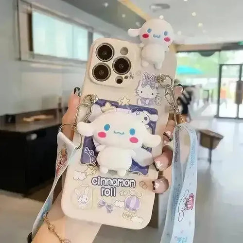 Cinnamoroll Makeup Mirror Case (For iPhones) - Bear Hugs