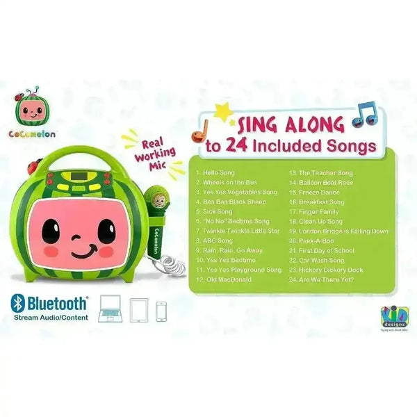 Cocomelon Bluetooth Karaoke Machine - Bear Hugs