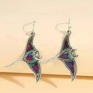 Colorful Manta Ray Fish Dangle Earrings - Bear Hugs