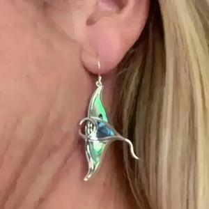 Colorful Manta Ray Fish Dangle Earrings - Bear Hugs
