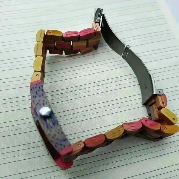 Colorful Triangle Wooden Quartz Watch - Bear Hugs