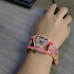 Colorful Triangle Wooden Quartz Watch - Bear Hugs