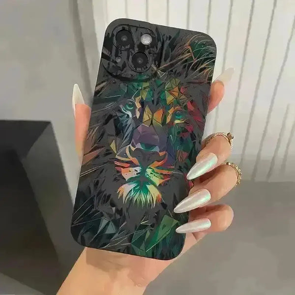 Colourful Lion Pattern Phone Case (For iPhones) - Bear Hugs