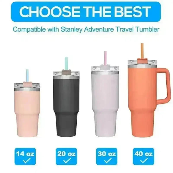 Colourful Silicon Replacement Straws For Stanley Cup (All Sizes) - Bear Hugs