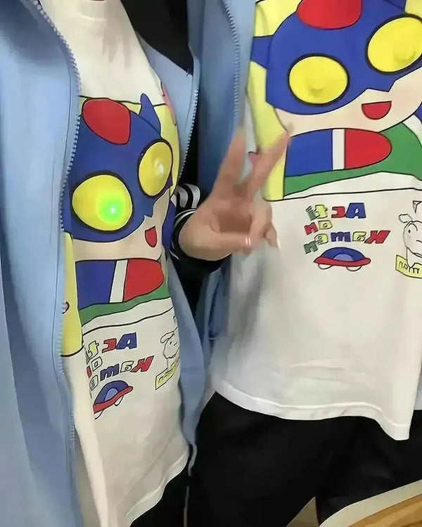 Couple LED Glow Shinchan Anime T-shirt - Bear Hugs