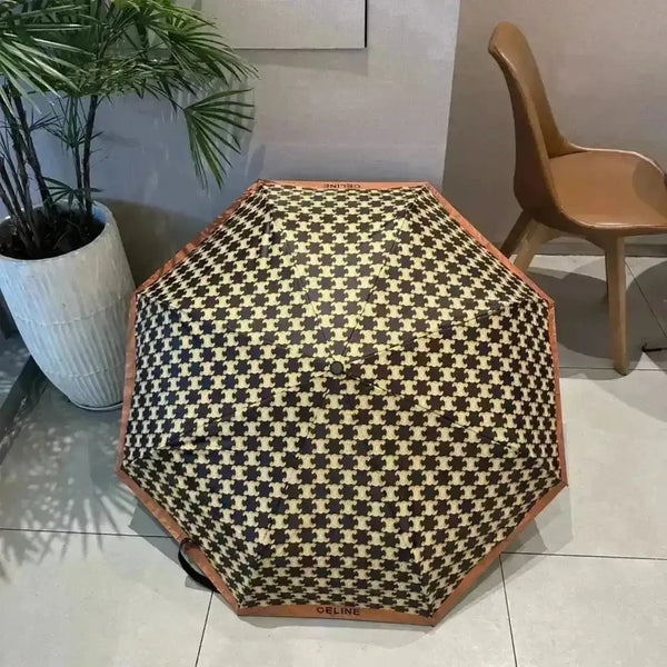 Criss Cross Pattern Luxury Designer Umbrella - Bear Hugs