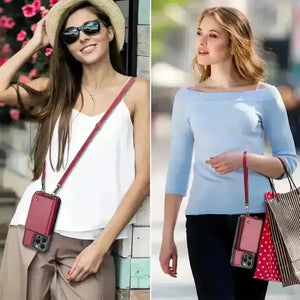 Crossbody Zipper Leather Phone Case (For iPhones) - Bear Hugs