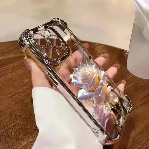 Crystal Rose Four-Corner Phone Case (For iPhones) - Bear Hugs