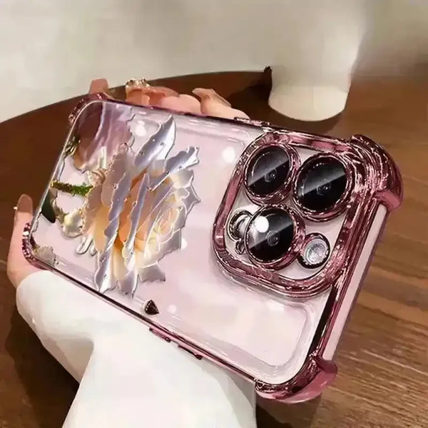 Crystal Rose Four-Corner Phone Case (For iPhones) - Bear Hugs